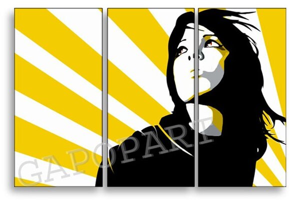 Ručne maľovaný POP Art obraz Woman in SUN
