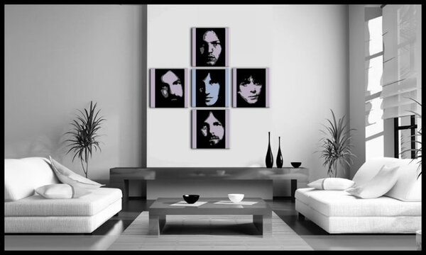 Ručne maľovaný POP Art obraz Pink Floyd 4 dielny pf
