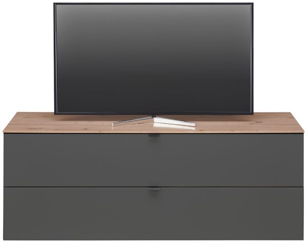 SKRINKA POD TV, grafitová, dub artisan, 140/62/44 cm Hom`in - TV nábytok