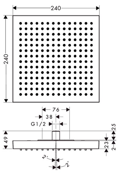 Axor ShowerSolutions - Hlavová sprcha 240x240 mm do stropu, chróm 10924000
