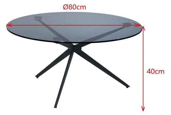 KONFERENČNÝ STOLÍK, sivá, čierna, kov, sklo, 80/80/40 cm Dieter Knoll - Stolíky do obývačky
