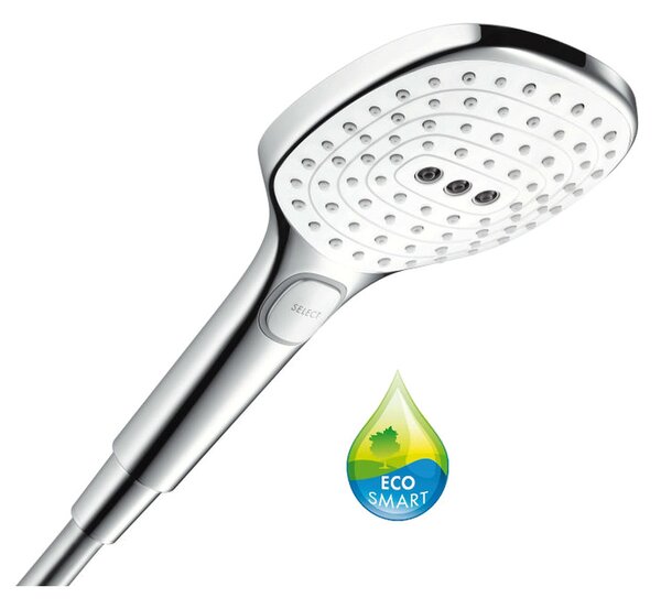 Hansgrohe Raindance Select E - Ručná sprcha 120 3jet EcoSmart 9 l/min, biela-chróm 26521400