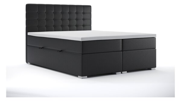 Kontinentálna posteľ 140 cm Clady (čierna ekokoža) (s úložným priestorom). Vlastná spoľahlivá doprava až k Vám domov. 1044198