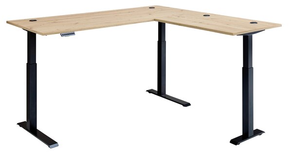 ROHOVÝ PÍSACÍ STÔL, čierna, dub artisan, 185/177/72 cm P & B - Online Only kancelárie, Online Only