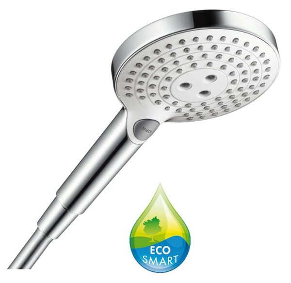 Hansgrohe Raindance Select S - Ručná sprcha 120 3jet EcoSmart, biela/chróm 26531400