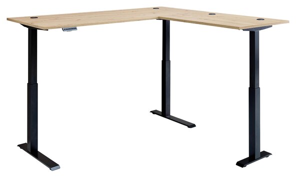 ROHOVÝ PÍSACÍ STÔL, čierna, dub artisan, 185/177/72 cm P & B - Online Only kancelárie, Online Only