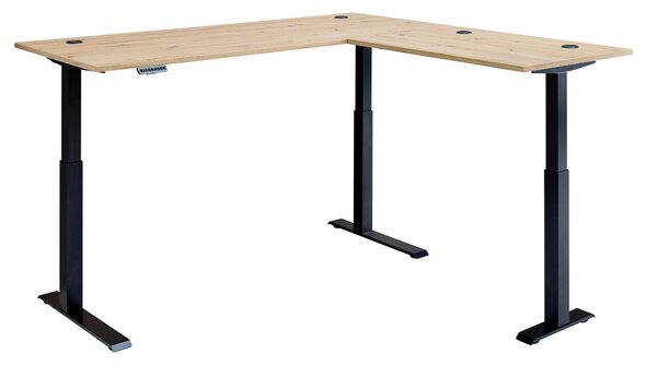 ROHOVÝ PÍSACÍ STÔL, čierna, dub artisan, 185/177/72 cm P & B - Online Only kancelárie, Online Only