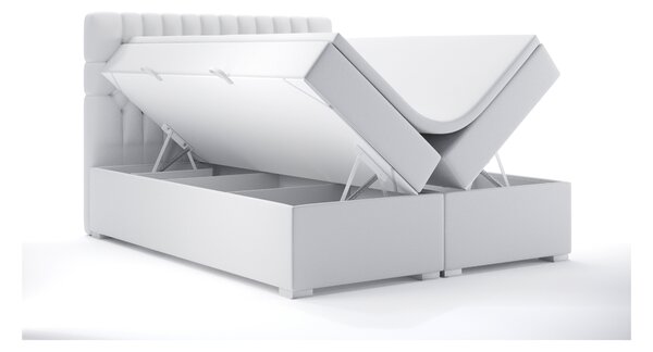 NovýNábytok.sk Manželská posteľ Boxspring 180 cm Daliny (biela ekokoža) (s úložným priestorom). Akcia -20%. Vlastná spoľahlivá doprava až k Vám domov. 1044206