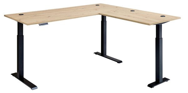 ROHOVÝ PÍSACÍ STÔL, čierna, dub artisan, 185/177/72 cm P & B - Online Only kancelárie, Online Only