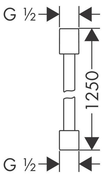Axor Starck - Sprchová hadica s kovovým efektom 1250 mm s valcovými maticami, chróm 28282000