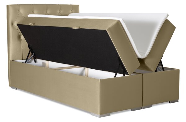 NovýNábytok.sk Manželská posteľ Boxspring 160 cm Ronda (zlatá) (s úložným priestorom). Akcia -20%. Vlastná spoľahlivá doprava až k Vám domov. 1044227