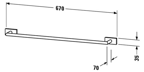 Duravit Karree - Držiak na uterák, 60 cm 0099591000