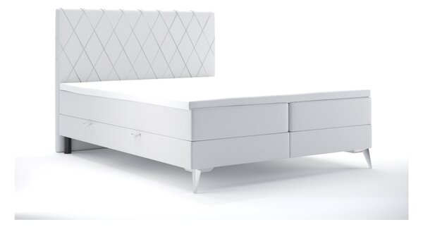 Kontinentálna posteľ 140 cm Miror (biela ekokoža) (s úložným priestorom). Vlastná spoľahlivá doprava až k Vám domov. 1044250