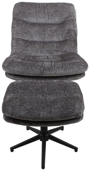 RELAXAČNÉ KRESLO S PODNOŽKOU, kov, textil, antracitová Cantus - Kreslá