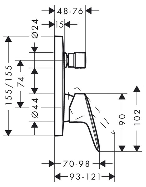 Hansgrohe Logis - Vaňová batéria pod omietku, chróm 71405000