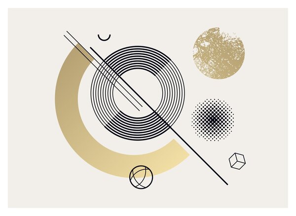 Sklenený obraz - Geometrické tvary N⁰2 (70x50 cm)