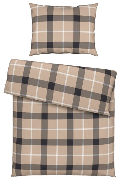 POSTEĽNÁ BIELIZEŇ, flanel, antracitová, prírodná farba, 140/200 cm Esposa - Obliečky & plachty