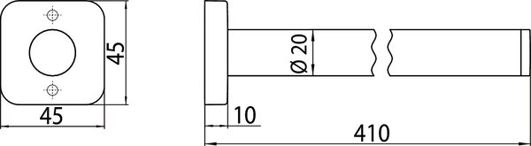 Emco Trend - Držiak na uterák 1-ramenný 410 mm, pevný, chróm 025000141