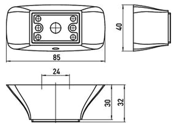 Emco Vara Designvarianten - Spodný úchyt pre doplnky Vara, chróm 428000107