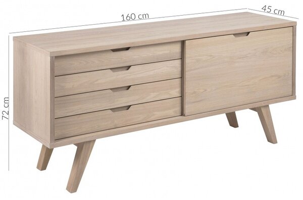 Actona Komoda A-Line 160 cm bielený dub
