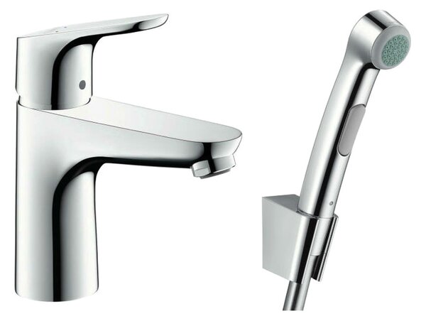 Hansgrohe Focus - Páková umývadlová batéria 100 s ručnou sprchou Bidette a sprchovou hadicou 160 cm, chróm 31927000