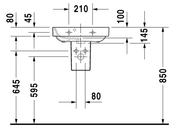 Duravit Happy D.2 - Umývadlo 500x360 mm, s prepadom, biela 0709500000