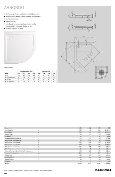 Kaldewei Arrondo - Sprchová vanička s polystyrénovým nosičom 900x900 mm, alpská biela 460048040001