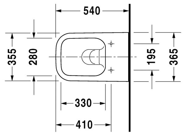 Duravit Happy D.2 - Závesné WC Rimless®, 540x365 mm, biela 2222090000