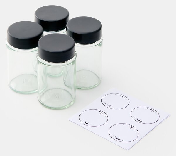 Sinsay - Súprava nádob na korenie so štítkami 4 pack - clear
