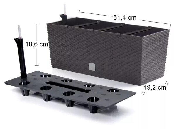 Samozavlažovací plastový kvetináč DRTC500 50 cm - hnedá