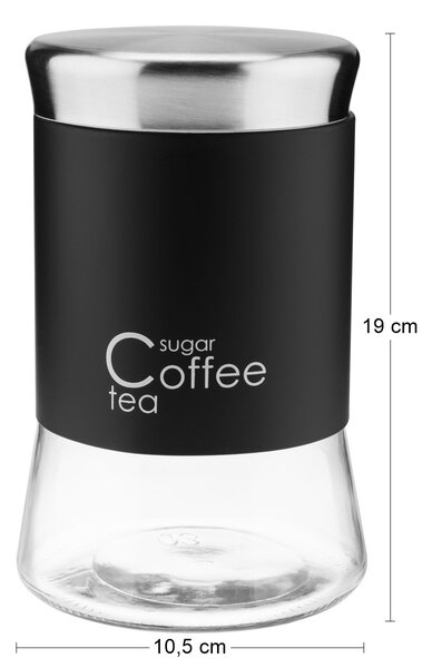 Sklenená nádoba Greno 1 l - čierna
