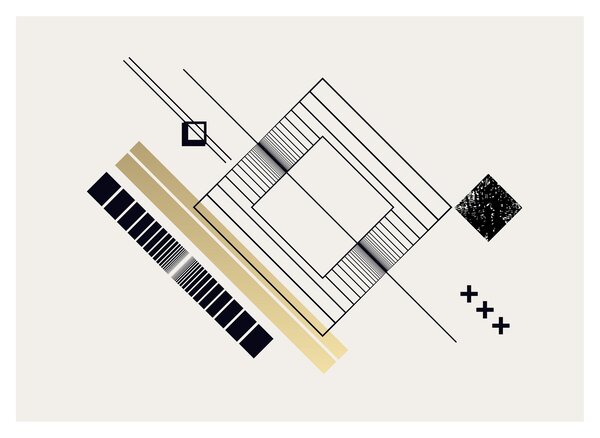 Sklenený obraz - Geometrické tvary N⁰6 (70x50 cm)