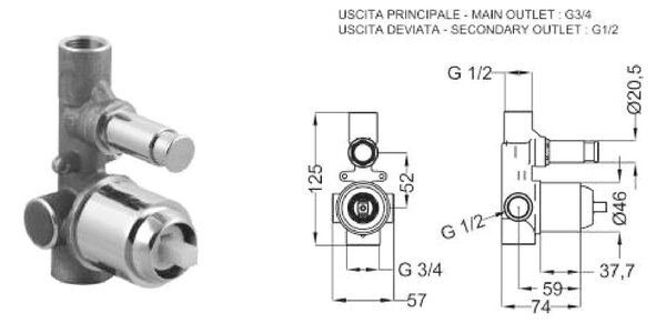 Teorema set 1 - Sprchový set Moon s podomietkovou batériou Good Life, komplet