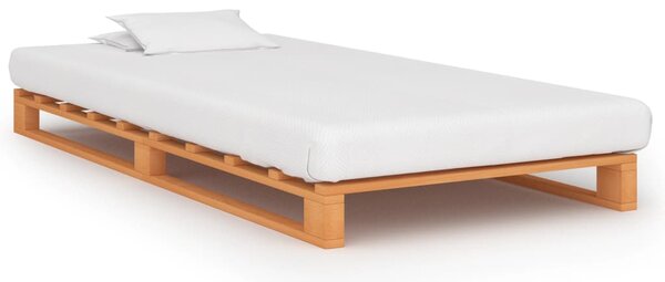 Paletový posteľný rám, hnedý, borovicový masív 100x200 cm