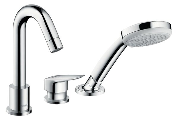 Hansgrohe Logis - Trojotvorová páková batéria na okraj vane so sadou Secuflex, chróm 71310000