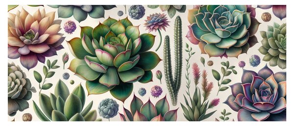 Obraz - Sukulenty (120x50 cm)