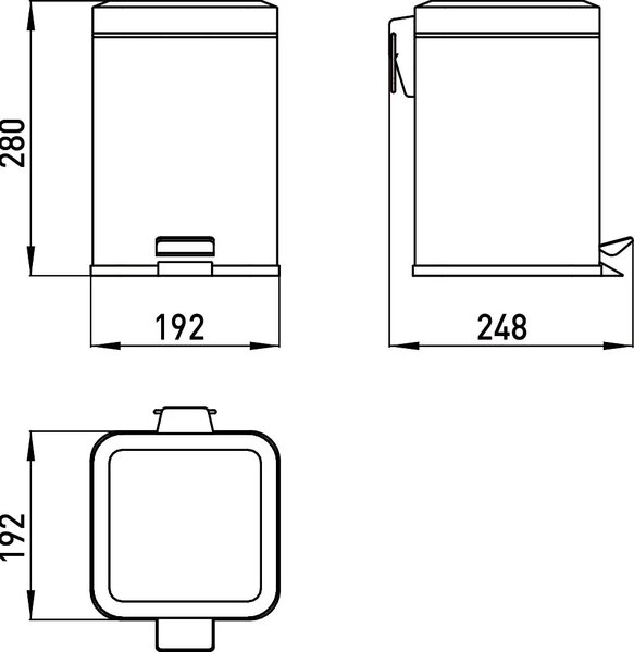 Emco System 2 - Nerezový odpadkový kôš, chróm 355300005