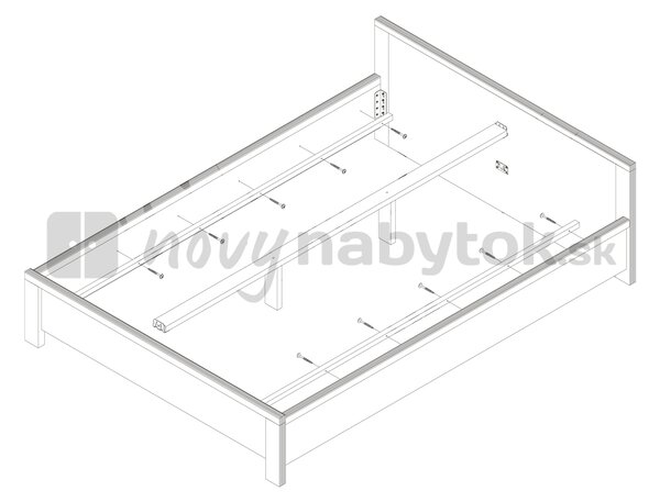NovýNábytok.sk Manželská posteľ 160 cm BRW Kaspian LOZ/160 (Dub sonoma). Vlastná spoľahlivá doprava až k Vám domov. 798009