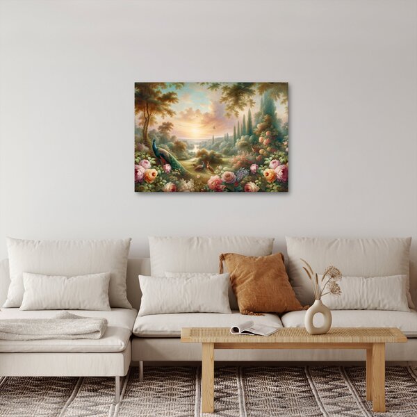 Obraz - Pávy v záhrade (70x50 cm)