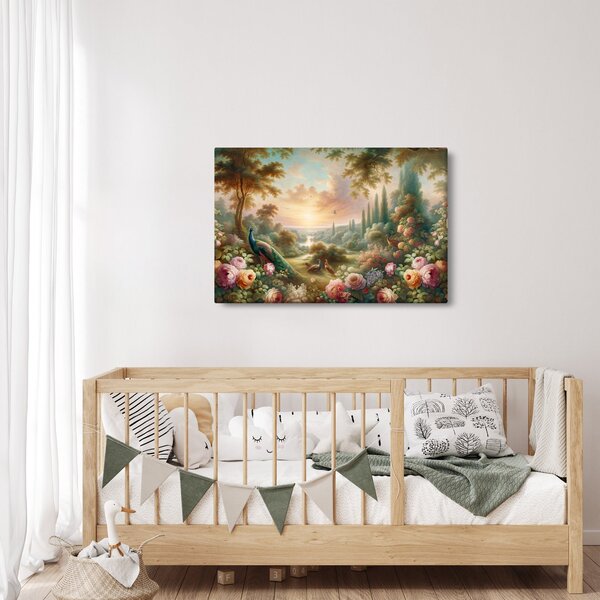 Obraz - Pávy v záhrade (90x60 cm)