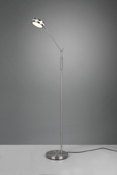 TRIO 426510107 FRANKLIN dotyková stojaca lampa SMD LED V1330mm 6,5W/650lm 2700+3200+4000K matný nikel, stmievateľná