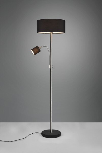 TRIO 416900207 MOTEL stojaca lampa 1xE27, 1xE14 V1635mm matný nikel, čierna, drevo