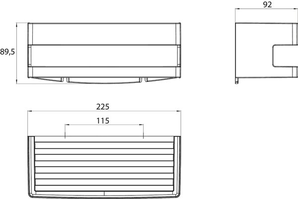 Emco System 2 - Košík do sprchového kúta, 225x92 mm, chróm 354500120