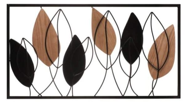 Nástenná dekorácia kov/drevo 90x50cm