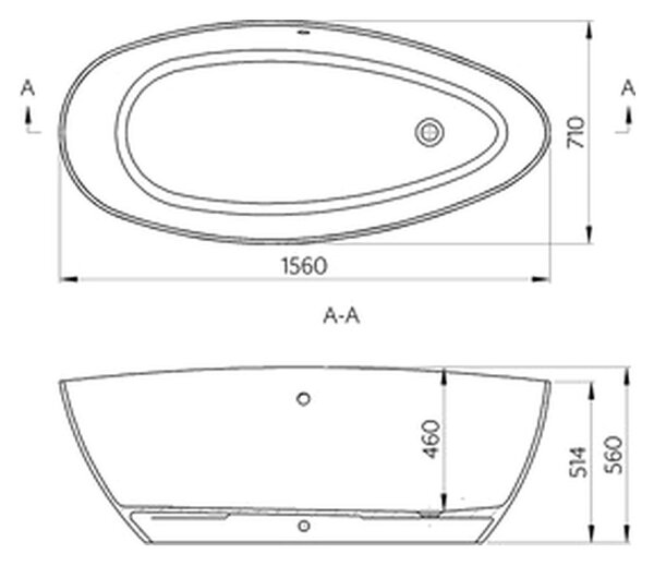 Vima 101 - Vaňa 1560x710 mm, biela