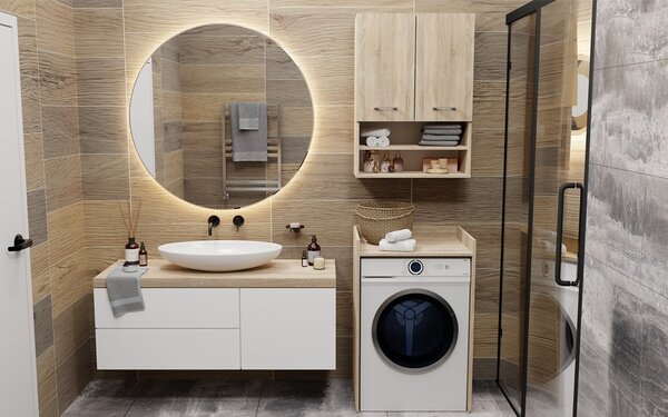TP Living Kúpeľňová skrinka nad práčku Hudson dub sonoma