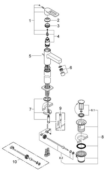 GROHE Quadra - Páková umývadlová batéria, veľkosť XL, biela 32633LS0