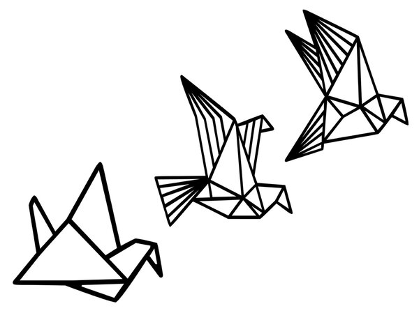 ASIR Nástenná dekorácia ORIGAMI PTÁCI