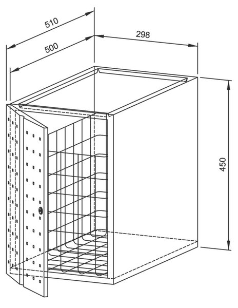 Wagner - odpadkový kôš pod umývadlový pult, L 190, 43 litrov, VE WP828150