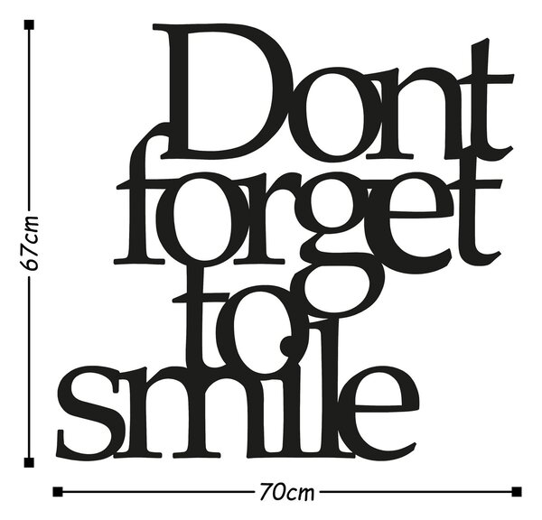 ASIR Kovová dekorácia na stenu DON'T FORGET FOR SMILE 70 cm